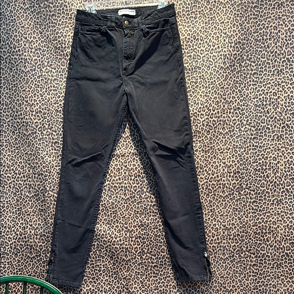 American Apparel Black Skinny Jeans High-Rise Stretch AS IS
